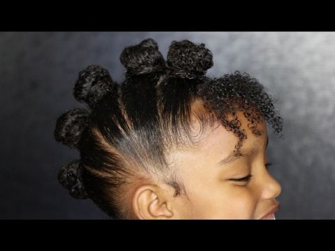 Bantu Knot Mohawk Curly Hair Tutoral For Kids | Yoshidoll Within Twisted Bantu Mohawk Hairstyles (View 10 of 25)