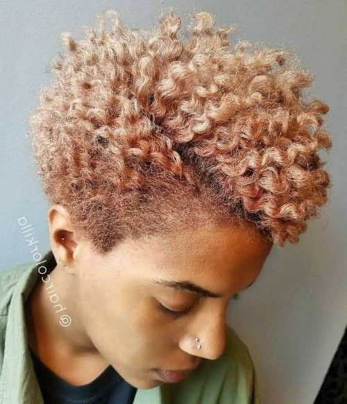 Blonde With Red Highlights For Black Women | New Natural In Blonde Curly Mohawk Hairstyles For Women (Photo 26 of 27)