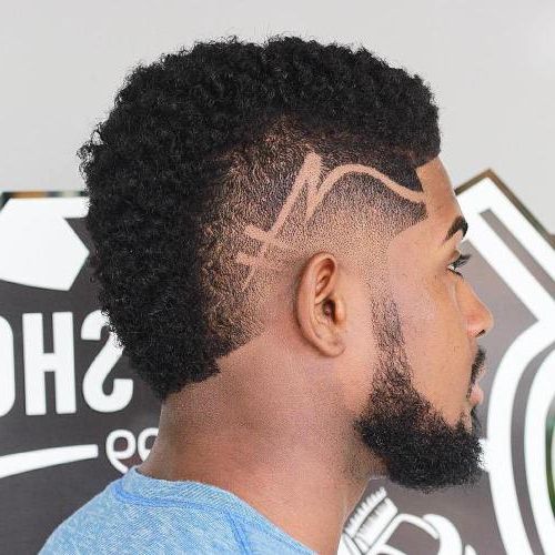 Curly Hairstyles For Black Men 2019 | Men's Hairstyles + In Mohawk Haircuts On Curls With Parting (View 24 of 25)