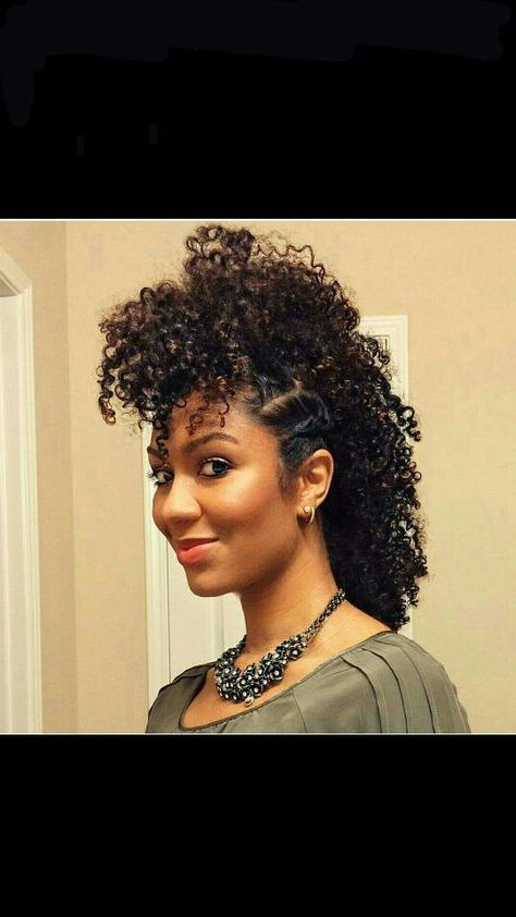 Curly Mohawk #fierce | Versatility Of Hair | Curly Hair Regarding Fierce Mohawk Hairstyles With Curly Hair (Photo 3 of 25)