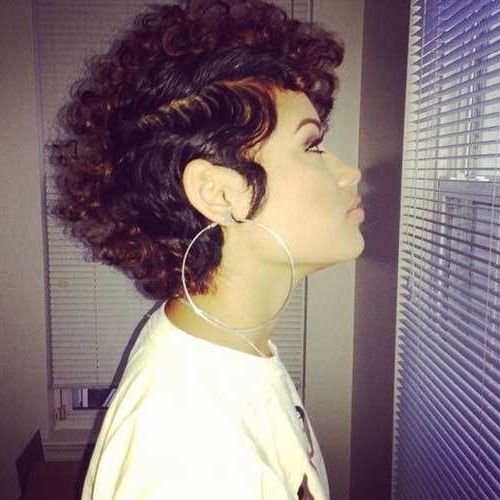 Cute Short Natural Hairstyles | H A I R S T Y L E S | Black With Mohawk Haircuts On Curls With Parting (Photo 4 of 25)