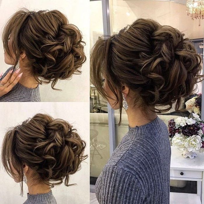 Drop Dead Gorgeous Loose Messy Updo Wedding Hairstyle For Pertaining To Messy Updo Hairstyles With Free Curly Ends (Photo 1 of 25)