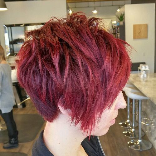 Edgy Short Layered Red Hairstyle For Thick Hair | Styles Weekly In Edgy Red Hairstyles (Photo 7 of 25)