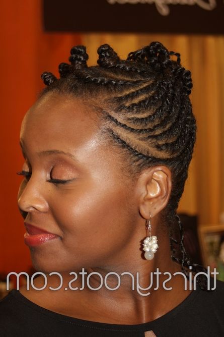 Flat Twist Bantu Knots Throughout Twisted Bantu Mohawk Hairstyles (Photo 7 of 25)