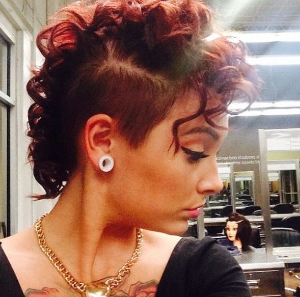 I Want To Learn How To Curl My Mohawk Like This, Its So Cute Inside Feminine Curls With Mohawk Haircuts (View 7 of 25)