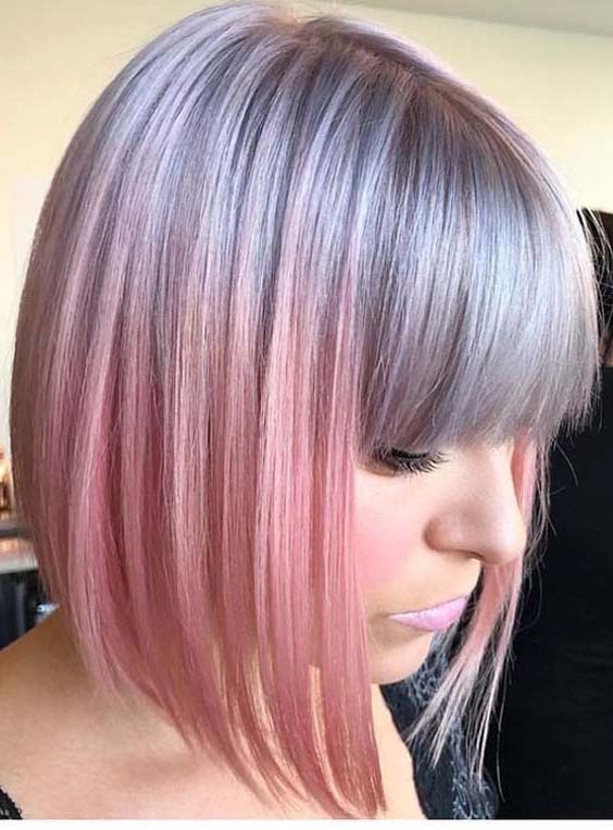 Latest Trends Of Pink & Silver Bob Hairstyles For 2018 With Pink Bob Haircuts (View 24 of 25)