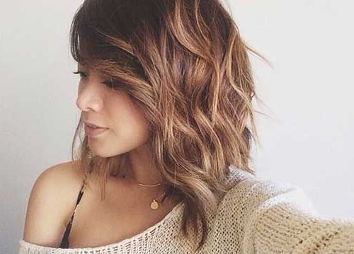 Featured Photo of  Best 25+ of Wavy Long Bob Hairstyles with Bangs