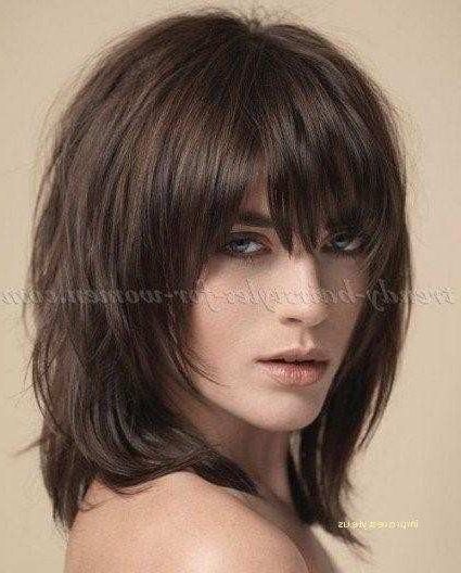 Mid Length Haircuts With Fringe 2019 Mid Length Layered For Medium Length Bob Asian Hairstyles With Long Bangs (Photo 24 of 25)