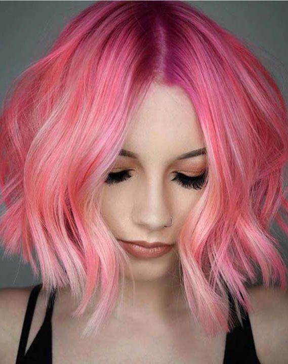 Modern Pink Bob Haircuts And Styles For Women In 2019 With Pink Bob Haircuts (View 5 of 25)