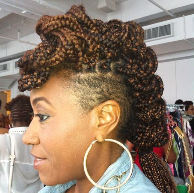 Mohawk , #box Braids, #shaved Sides #designs #undercuts With Box Braids Mohawk Hairstyles (View 4 of 25)