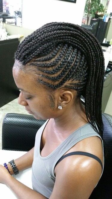 Mohawk Cornrows In 2019 | Braided Mohawk Hairstyles, Braids Throughout Big Braid Mohawk Hairstyles (Photo 6 of 25)
