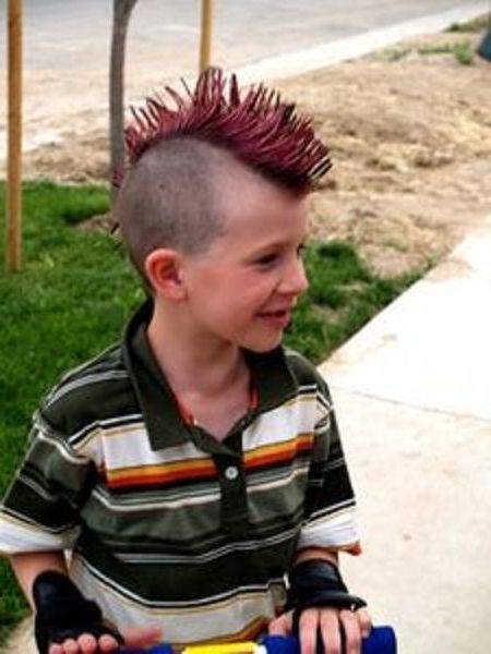 Mohawk In Red For Boys | Boy Hairstyles, Mohawk Hairstyles Pertaining To Color Treated Mohawk Hairstyles (View 18 of 25)