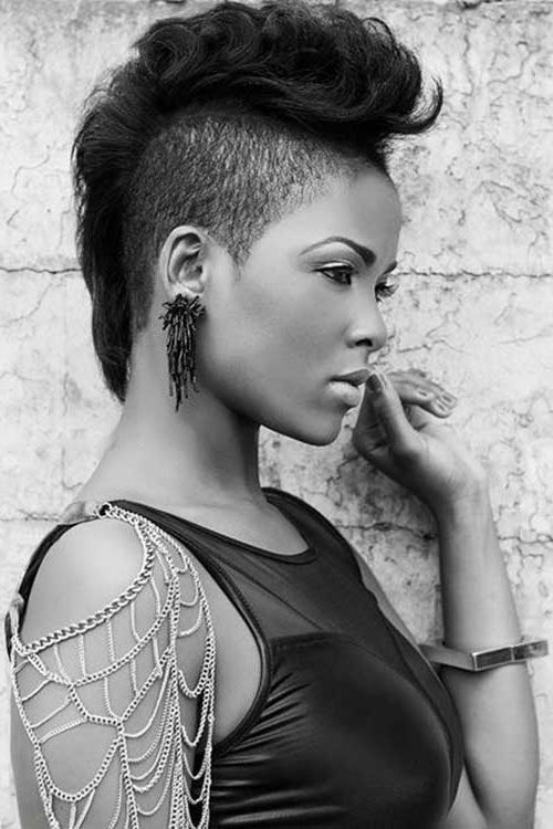 Mohawk Short Hairstyles For Black Women For Side Shaved Long Hair Mohawk Hairstyles (Photo 8 of 25)