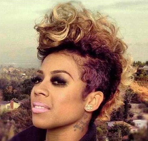 Mohawk Short Hairstyles For Black Women Throughout Rihanna Black Curled Mohawk Hairstyles (View 18 of 25)