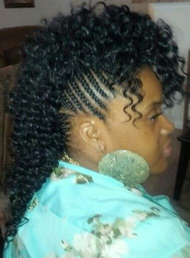 Mohawk With Braids In 2019 | Braided Mohawk Hairstyles In Big Curly Updo Mohawk Hairstyles (View 7 of 25)
