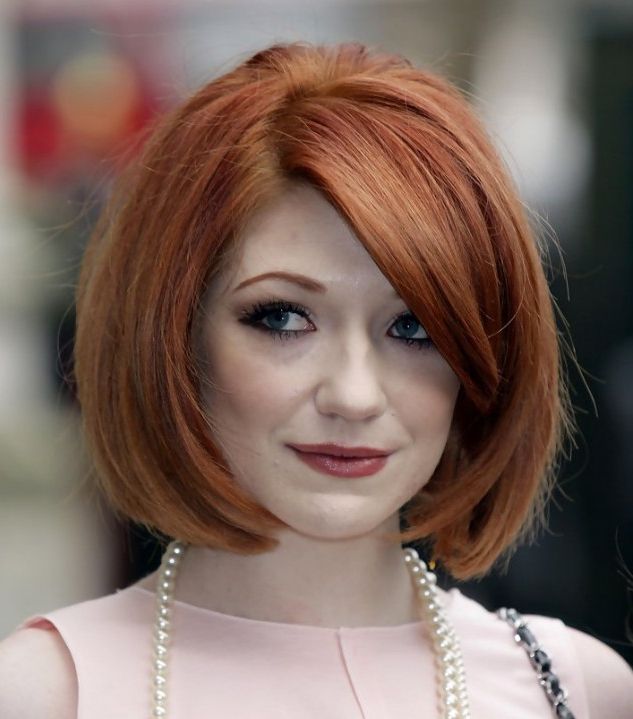 Nicola Roberts Classic Short Bob Haircut With Side Bangs Intended For Classic Bob Hairstyles With Side Part (View 20 of 25)