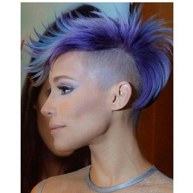Pin On Artistic Hair Styles And Coloring Inside Icy Purple Mohawk Hairstyles With Shaved Sides (View 5 of 25)