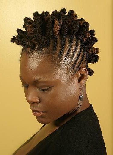 Pin On Bantu Knots Hairstyles Pertaining To Braided Bantu Knots Mohawk Hairstyles (View 11 of 25)