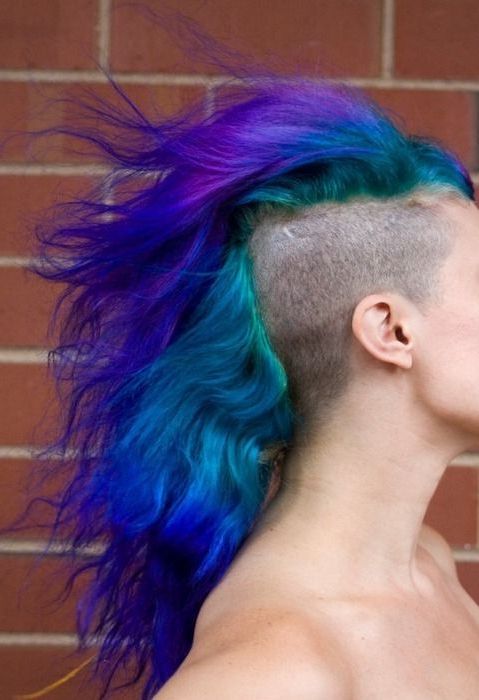 Pin On Futuristic Style Within Blue Hair Mohawk Hairstyles (View 12 of 25)