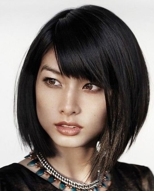 Pin On Hair Regarding Asymmetrical Bob Asian Hairstyles (Photo 1 of 25)