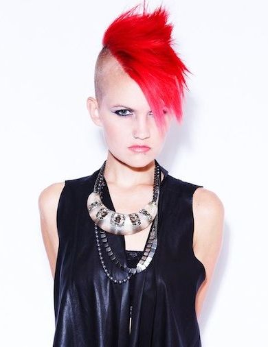 Red Punk Mohawk In 2019 | Girl Mohawk, Dyed Hair, Pretty Within Fancy Mohawk  Haircuts (Photo 17 of 25)