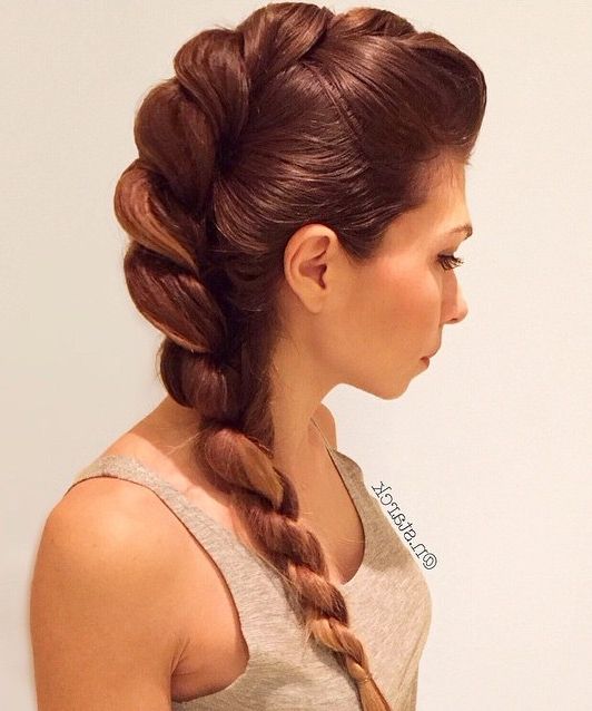 Rope Braid Hairstyles (20 Cute Ideas For 2019) Within Center Braid Mohawk Hairstyles (View 22 of 25)