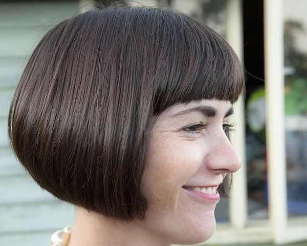 Rounded Bob Hairstyle Goes Well Thick Front Fringe | Sophie Regarding Round Bob Hairstyles With Front Bang (View 11 of 25)