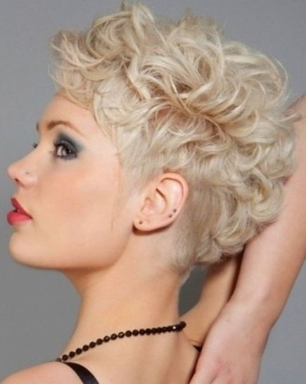 Short Curly Hairstyles For Women: Blonde Hair – Popular Haircuts In Chic And Curly Mohawk Haircuts (Photo 22 of 25)