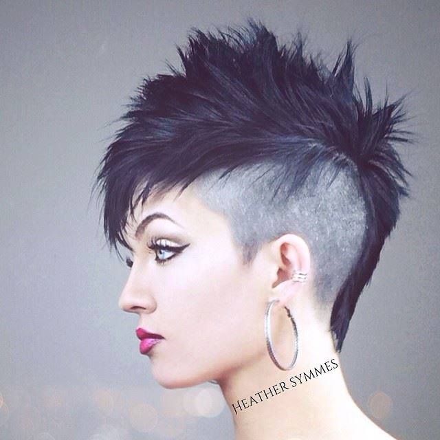 Short Hairstyle For Dark Haired Girls With Shaved Sides And Within Shaved Short Hair Mohawk Hairstyles (View 22 of 25)