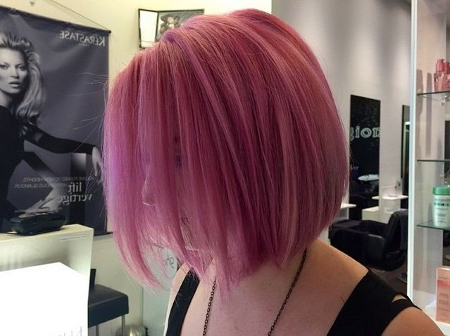 Short Pink Bob Haircut Hair Color Ideas – Hairstyles Weekly For Pink Bob Haircuts (View 4 of 25)