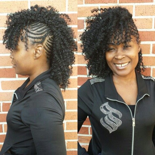 Side Mohawk Water Wave Crochet Braids | Curly Crochet Hair Throughout Side Braided Curly Mohawk Hairstyles (Photo 3 of 25)