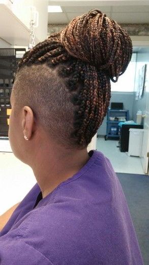 Side View Faded Box Braids Mohawk In 2019 | Shaved Side Regarding Box Braids Mohawk Hairstyles (View 23 of 25)