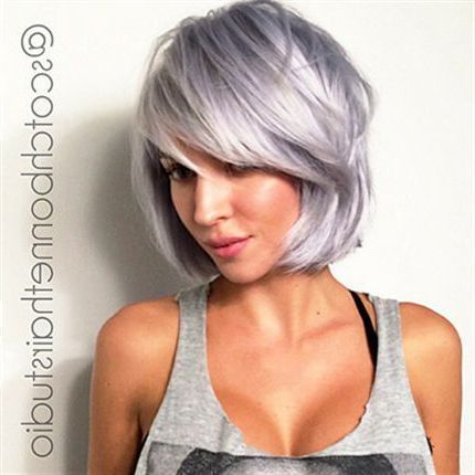 Silver Shades For Short Haircuts!!! In 2019 | Lilac Hair With Silver Short Bob Haircuts (View 3 of 25)
