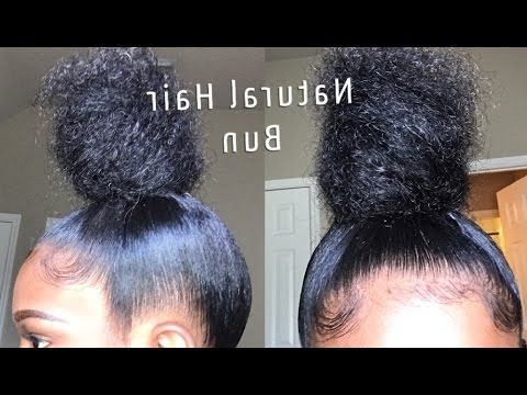 Sleek High Bun Tutorial | Natural Hair With Sleek High Bun Hairstyles With Side Sweep (View 14 of 25)