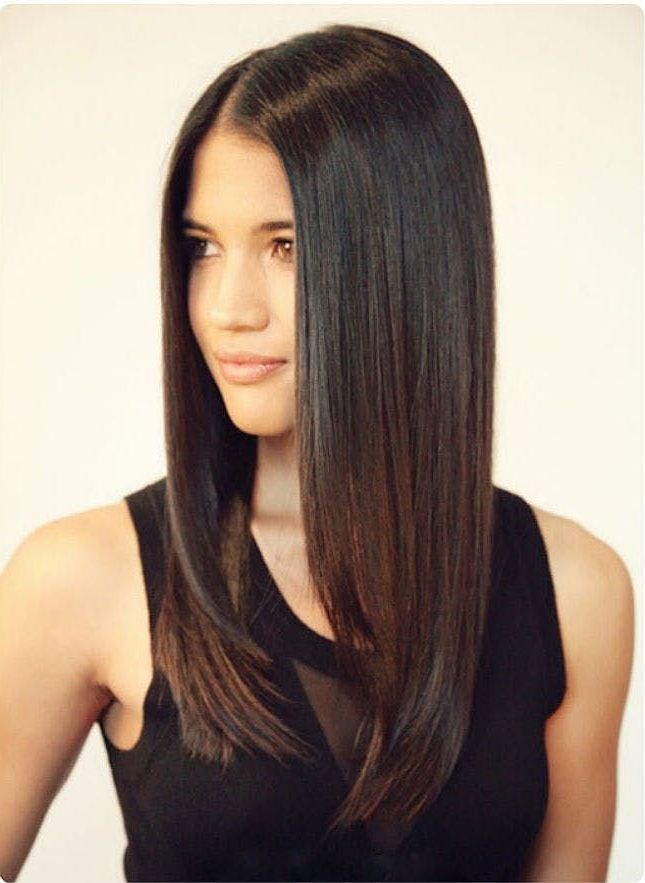 Sleek Straight And Long Layers Hairstyle For Asian Girls Within Sleek Straight And Long Layers Hairstyles (View 14 of 25)