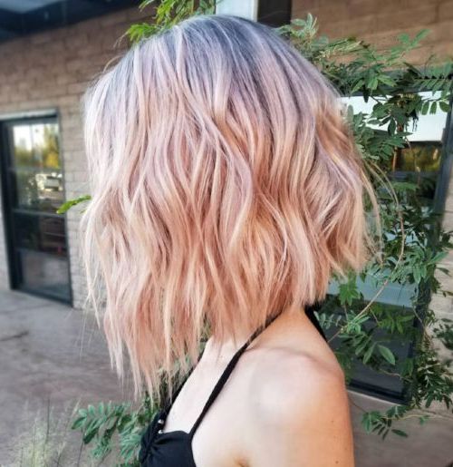 Stunning Long Bob Haircut With Layers With Pink Asymmetrical A Line Bob Hairstyles (View 17 of 25)