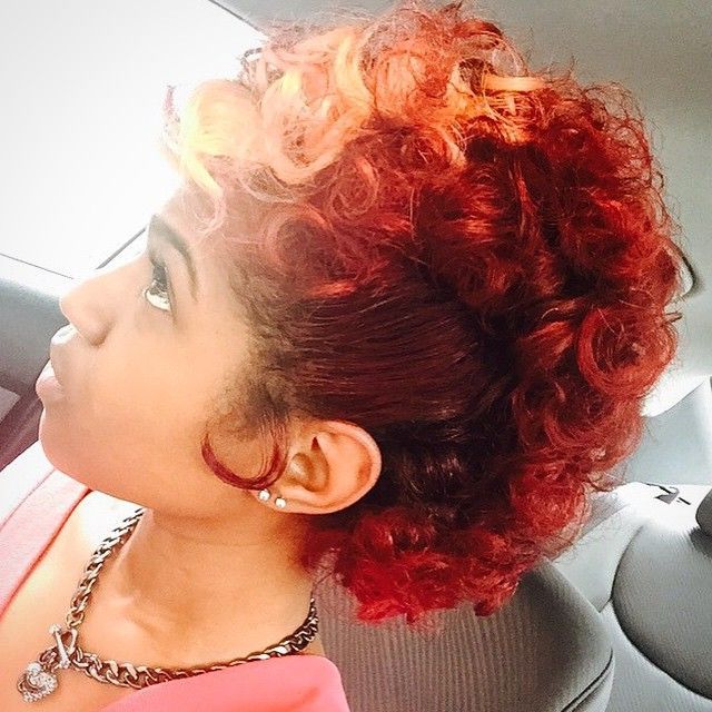 Stylist Feature| Love This #curly Mohawk On @coldina_ Done In Red Curly Mohawk Hairstyles (Photo 4 of 25)