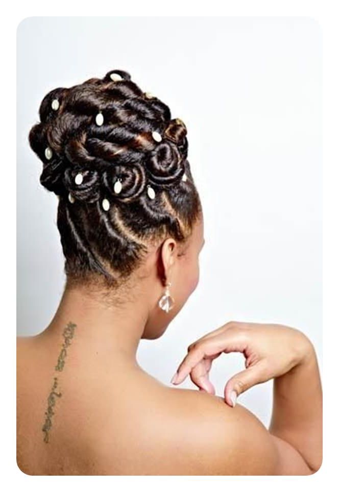 Tired Of Cornrows? 86 Coolest Flat Twist To Try This 2018! Within High Bun With Twisted Hairstyles Wrap And Graduated Side Bang (View 19 of 25)