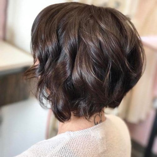 Top 17 Layered Bob Haircuts (2019 Pictures) Pertaining To Very Short Stacked Bob Hairstyles With Messy Finish (Photo 14 of 25)