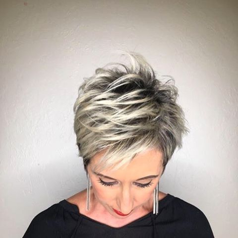 White Blonde Highlights On This Pixie Haircut In 2019 For Trendy Pixie Haircuts With Vibrant Highlights (View 4 of 25)
