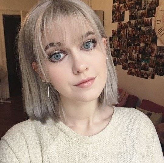 Woman With A Silver Bob With Wispy Bangs In 2019 | Short Throughout Choppy Haircuts With Wispy Bangs (Photo 2 of 25)