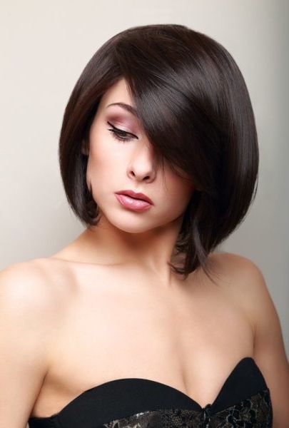 20 Best Short Hairstyles For Round Faces To Make Some Head Turn Regarding A Line Bob Hairstyles With Arched Bangs (View 18 of 25)