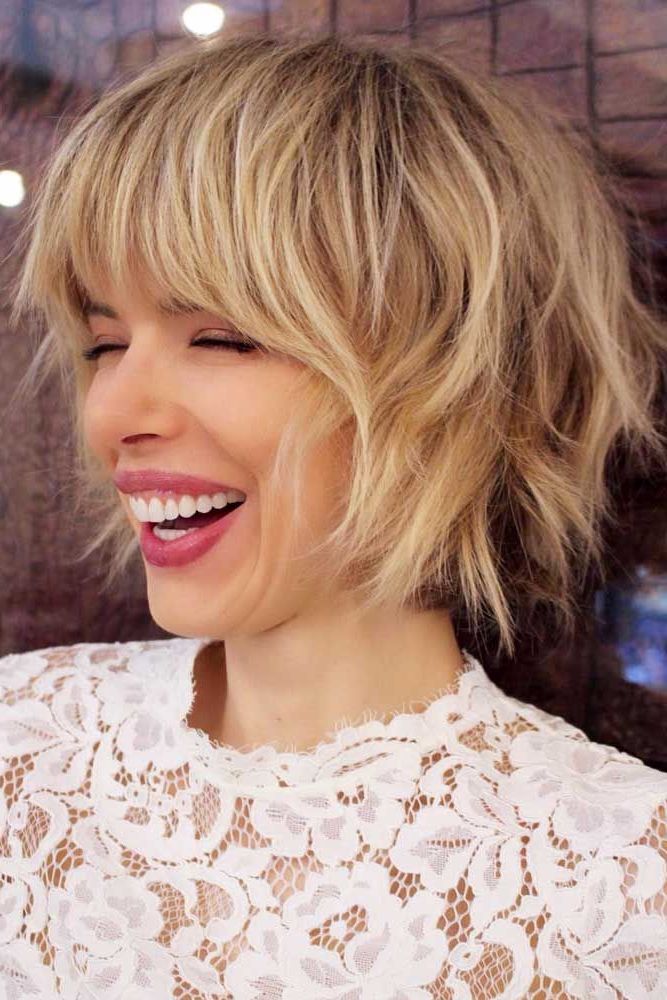 30 Best Short Haircuts For Women | Hair | Short Choppy Inside Shaggy Blonde Bob Hairstyles With Bangs (View 25 of 25)