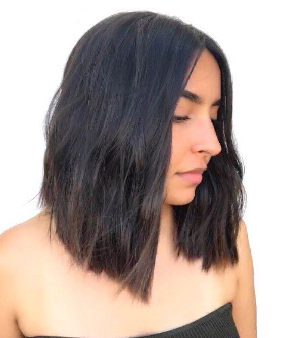 35 Killer Ways To Work Long Bob Haircuts For 2019 Regarding Slightly Angled Messy Bob Hairstyles (View 18 of 25)