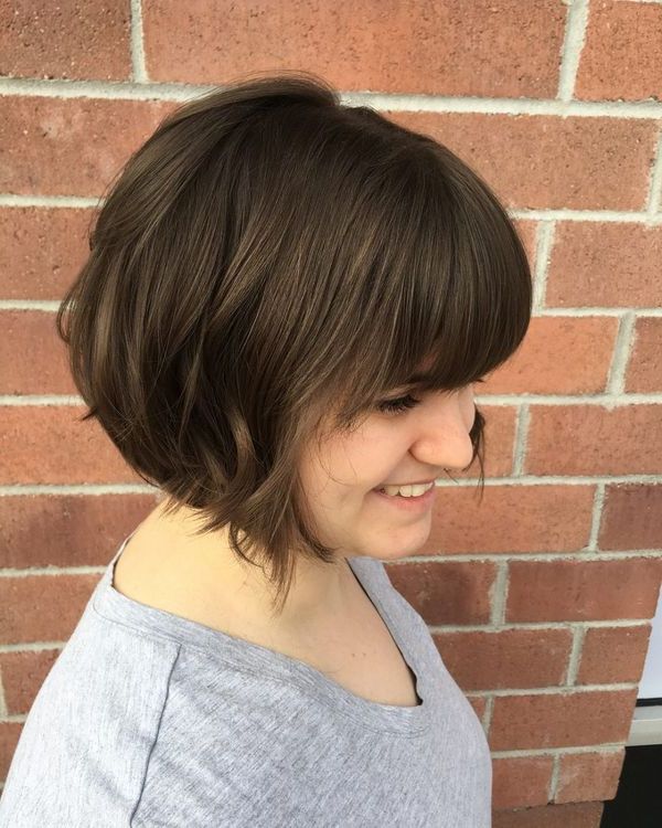 40 Short Haircuts For Round Faces (trending In December 2019) Throughout Short Bangs Hairstyles For Round Face Types (View 18 of 25)