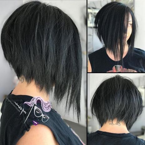 50 Super Cute Looks With Short Hairstyles For Round Faces In For Steeply Angled Razored Asymmetrical Bob Hairstyles (Photo 1 of 25)