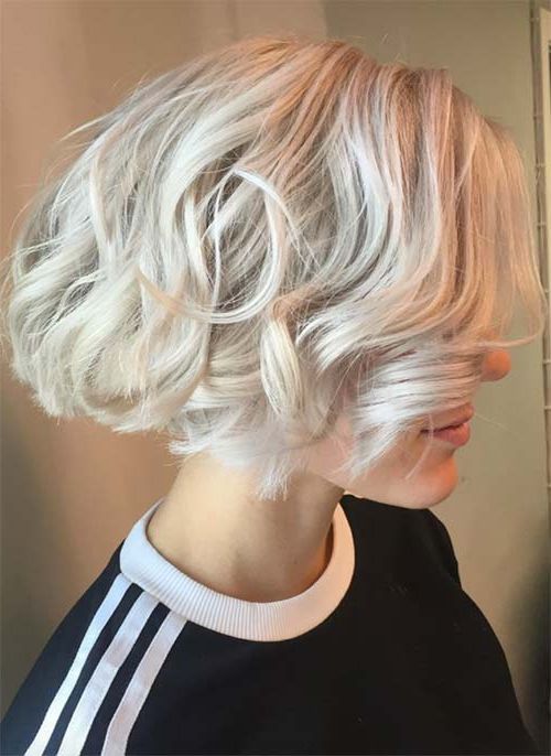 51 Lovely Short Curly Hairstyles: Tips For Healthy Short In Romantic Blonde Wavy Bob Hairstyles (Photo 19 of 25)