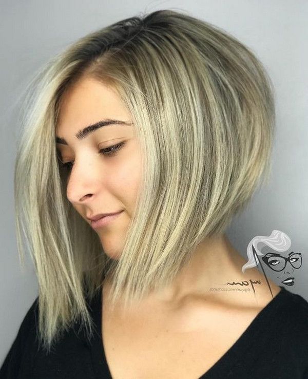 53+ Best New Hairstyles For Round Faces Trending In 2019 Pertaining To Classic Asymmetrical Hairstyles For Round Face Types (Photo 4 of 24)