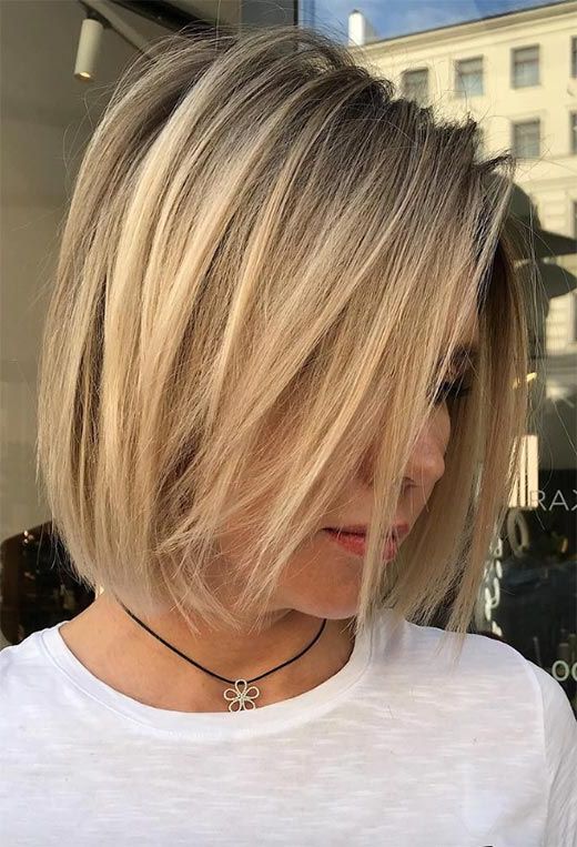 55 Medium Bob Haircuts To Embrace: The One Mid Length Bob In Simple Side Parted Jaw Length Bob Hairstyles (Photo 11 of 25)