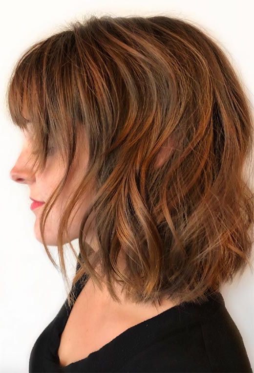 55 Medium Bob Haircuts To Embrace: The One Mid Length Bob Throughout Angled Bob Hairstyles With Razored Ends (Photo 17 of 25)